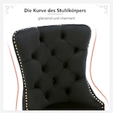 thumbnail of Merax Silla de Comedor Juego de 4 Sillas de Salón 4 Piezas Silla tapizada Patas de Apoyo de Acero Inoxidable Chapado en Oro Terciopelo Negro
