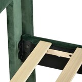 thumbnail of Merax Polsterbett Einzelbett 90x200 aus Samt & Holz & Metall mit Lattenrost & Kopfteil für Schlafzimmer Grün