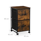 thumbnail of Relaxdays Rollcontainer, 2 Schubladen mit Hängeregister, Industrial-Design, HBT 68x40x40 cm, Aktenschrank, braun/schwarz