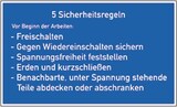 thumbnail of Aufkleber 5 Sicherheitsregeln, Textschild, Folie, 400x250 mm