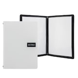thumbnail of Securit® Menu A4 "Leather" - Branco - Linha "Raw" - 100% couro ecológico - Placa "Menu" + placa em branco incluídas - 4 vistas