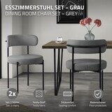 thumbnail of ML-Design – Esszimmerstühle 2er Set Grau | Teddystoff, Rückenlehne, schwarze Metallbeine, ergonomische Küchen- & Wohnzimmerstühle