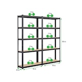 thumbnail of 2x Profeco heavy duty opbergrek 180x90 cm - Stellingkast 10 planks x 175kg - Zwart