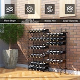 thumbnail of COSTWAY Metall-Weinregal, 10 Ebenen freistehend, 100 Flaschen, 150kg, 98×25×100cm Schwarz