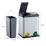 thumbnail of SVITA TC2X8 16 Liter Abfalleimer Mülleimer Mülltrennung Edelstahl 2x8L Silber