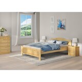 thumbnail of Doppelbett Kiefer natur Ehebett 140x200 Futonbett Massivholzbett Rollrost Matratze 60.37-14 M