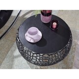 thumbnail of Couchtisch Metall Schwarz 66x66x30 cm Sofatisch Aluminium Rund, Design Wohnzimmertisch mit Ast-Struktur, Kleiner Kaffeetisch Modern, Beistelltisch