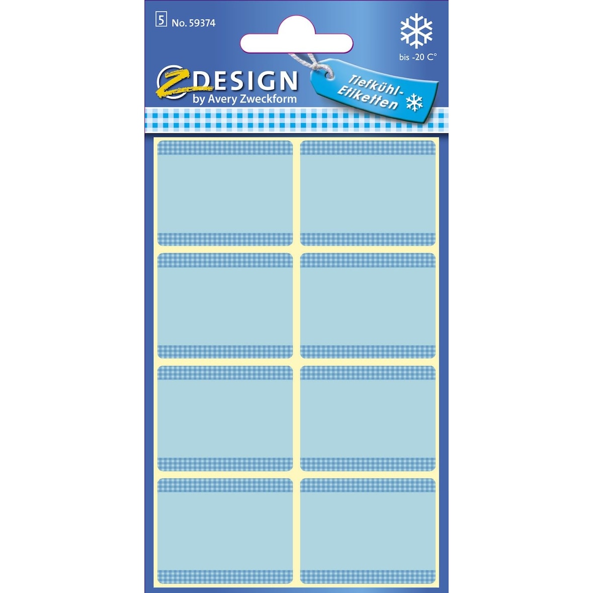 Avery Zweckform® 59374 Z-Design 59374, Tiefkühl-Etiketten, 5 Bogen/40 Etiketten