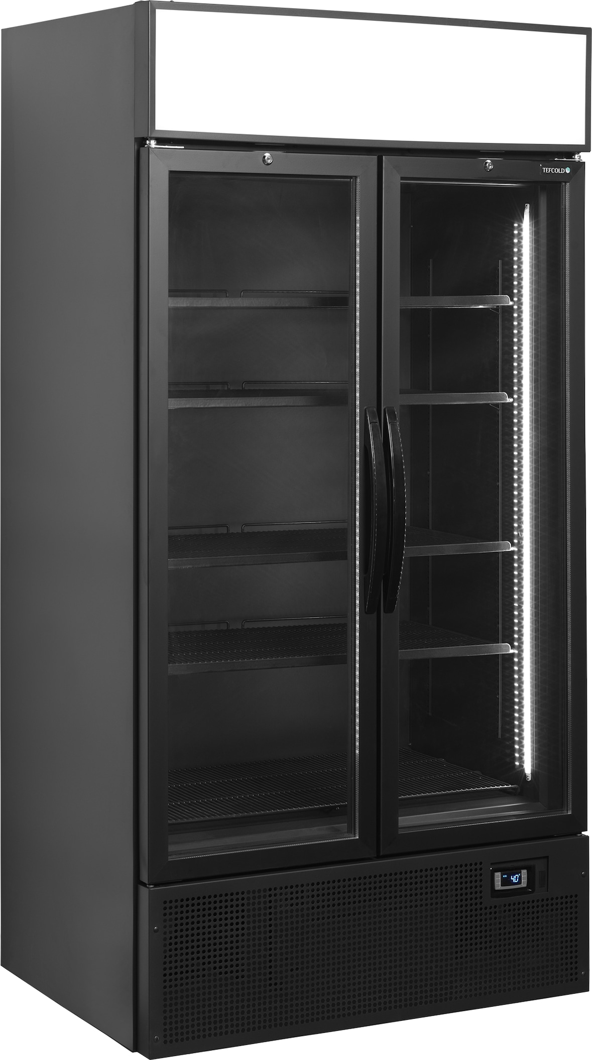 TEFCOLD Display-Kühlschrank in Schwarz FSC1000H BLACK 796l Schwarz RAL9005