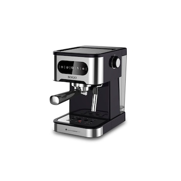 Sogo Macchina da Caffè Espresso 2‑in‑1 in Acciaio Inox – Serbatoio 1,5 L – Argento