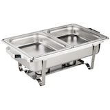 thumbnail of Morleos Speisewärmer Chafing Dish Basic Set | 2x GN 1/2 Behälter | 61x36x32cm | Edelstahl | Wärmehaltebehälter Buffet Gastronomie Wärmebehälter
