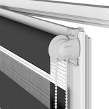 thumbnail of vidaXL Doppelrollo Schwarz 60x100 cm Stoffbreite 55,9 cm Polyester