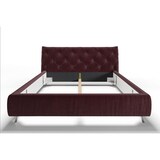thumbnail of KAWOLA Bett ANNY Polsterbett Kopfteil niedrig Velvet purple 200x200cm