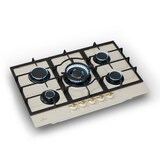 thumbnail of Victoria 5 Gaskochfeld 5-flammig Sabaf-Brenner Glaskeramik Retro-Look Creme