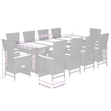 thumbnail of vidaXL 11-tlg. Garten-Essgruppe mit Kissen Schwarz Poly Rattan