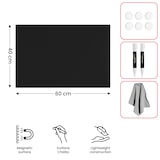 thumbnail of ALLboards Metallische Magnettafel KREIDETAFEL SCHWARZ 60x40cm Memoboard  Magnetpinnwand + 6 Tafelkreide, 10 Magnete und Schwamm