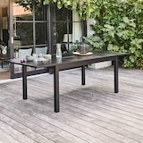 thumbnail of Ausziehbarer Gartentisch aus schwarzem Aluminium 8 Sitze