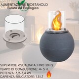 thumbnail of Lareira de bioetanol de chão Lareira biológica interior exterior Queimador em aço inoxidável 1,5 l Sala de estar e restaurantes 40x54 cm – Cinza