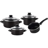 thumbnail of Magefesa - KENIA Kochgeschirr-Set 14/16/16/20 cm aus emailliertem Stahl, geeignet für Induktion, mit Auflaufform 36 cm Masterpro