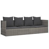 thumbnail of vidaXL Outdoor-Loungebett mit Kissen Grau Poly Rattan