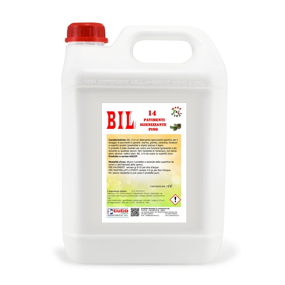 Bil 14 Detersivo Pavimenti Igienizzante 5 LT Prodotto Professionale - HACCP