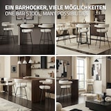 thumbnail of ML-Design Barhocker drehbar 2er Set Beige, Teddy-Stoff, 76 cm, Gepolsterte Barstühle, Küchenstühle mit Arm- & Rückenlehne, 360° Drehstuhl Tresenhocker