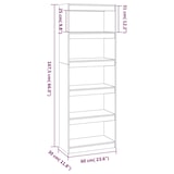 thumbnail of vidaXL Bücherregal/Raumteiler Grau 60x30x167,5 cm Massivholz Kiefer