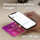 thumbnail of Plaque avis Google NFC connectée avec QR code Viewup - 10x10cm - Acrylique rigide - Rose