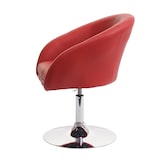 thumbnail of Chaise de salle à manger HWC-F19, chaise de cuisine chaise pivotante fauteuil de détente, pivotante réglable en hauteur ~ similicuir rouge