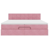 thumbnail of vidaXL Ottoman-Bett mit Matratzen & LEDs Rosa 200x200 cm Samt