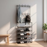 thumbnail of Max Home Cabideiro de pé  60x25x173 cm de plástico com 8 cabides e 5 prateleiras