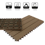 thumbnail of Klickfliese Terrassendiele "Royal" - 30 x 60 cm - Für Innen und Außen geeignet - Witterungsbeständig (Dunkelbraun)
