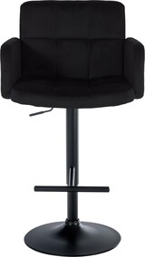 thumbnail of 2er Set Barhocker SUTUN - Samt Schwarz 60x56x93 cm Schwarz | Barstuhl Höhenverstellbar Mit Lehne Drehbar Tresenhocker Tresenstuhl Kneipenhocker