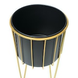 thumbnail of DanDiBo Blumenhocker mit Topf Metall Gold Schwarz Rund L 45 cm Blumenständer 96039 Blumensäule Modern Pflanzenständer Pflanzenhocker