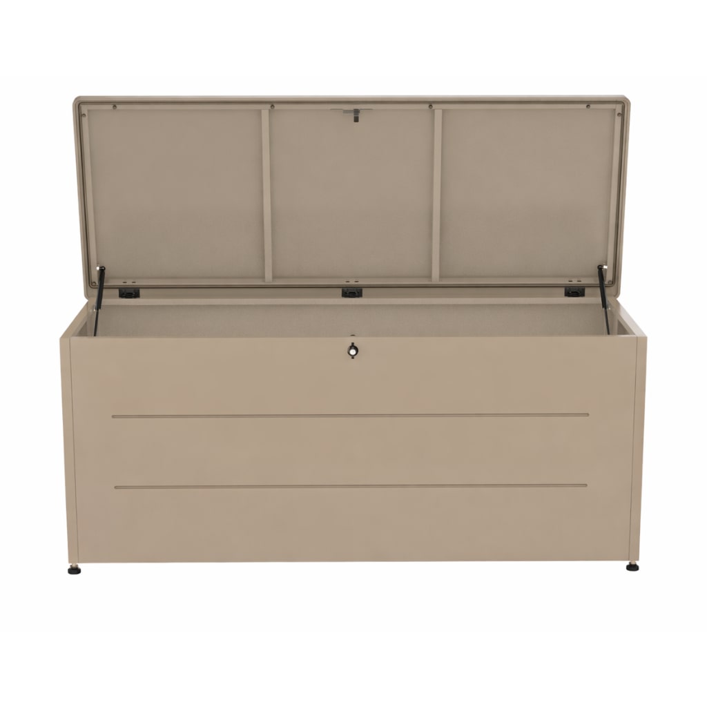 Coffre de rangement 800L pour extérieur  – Acier galvanisé couleur taupe