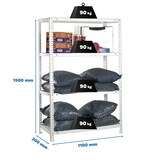 thumbnail of PROREGAL Étagère à vis PANDA MID | HxLxP 150x110x30cm | Charge du compartiment 90kg | Étagère de rangement en métal | Blanc