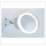 thumbnail of Lámpara LED con lupa de aumento X5 Ø95mm blanca, luz regulable 3 tonos, brazo giratorio 60cm, base estable y abrazadera metálica