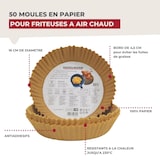thumbnail of Fackelmann Bandeja de Papel para Freidora de Aire, Papel Air Fryer Cuadrado, Antiadherente y Resistente 230ºC, 20x4,5 cm, 50 uds
