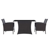 thumbnail of Möbilia Garten Sitzgruppe 3-tlg | 2 Sessel inkl. Sitzkissen, 1 Tisch | Polyrattan | braun | 10020013 | Serie GARTEN