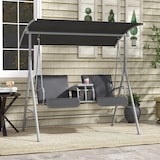 thumbnail of Outsunny Dondolo 2 Posti con Tavolino e Portabicchieri Grigio