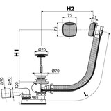 thumbnail of alcadrain Ablauf- und Überlauf Wanne - chrom