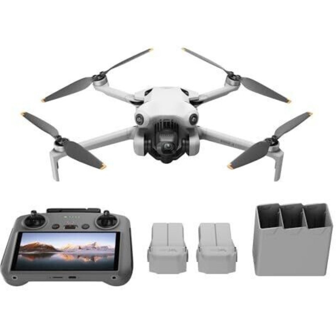 DJI Mini 4 Pro Fly More Combo RC2 , faltbar, Kamera mit 4K/60fps Videos, 48 MP Fotos, Hindernisvermeidung, grau