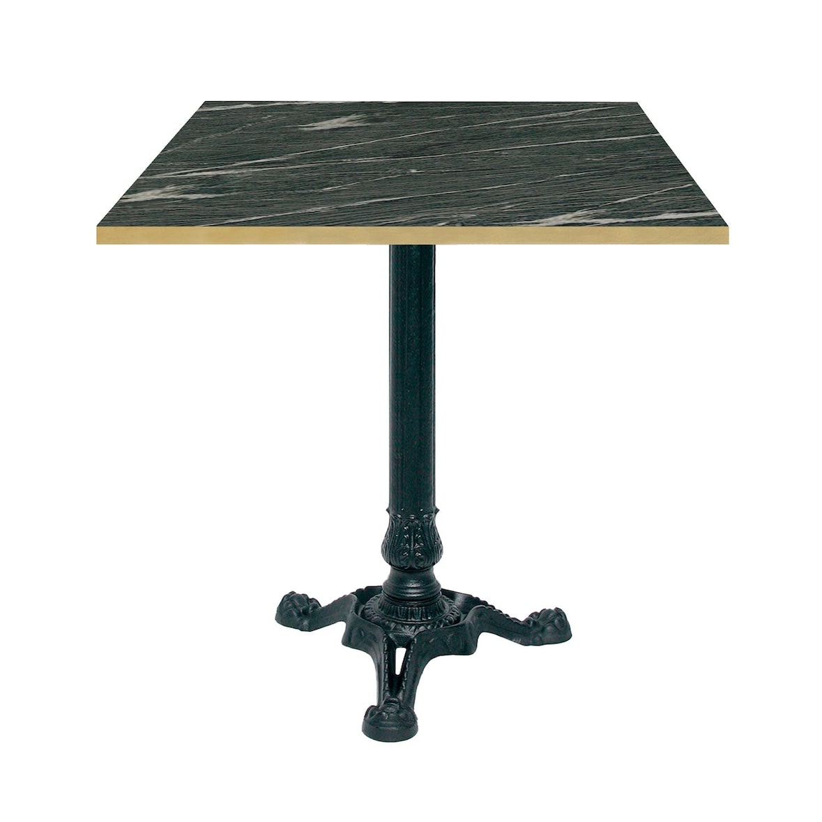 Restootab - 70x70cm calypso bistrotafel met koperen randen