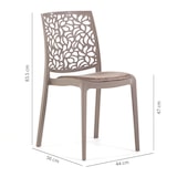 thumbnail of Lot de 4 chaises en polypropylène avec coussin, empilables, design moderne pour cuisine, salle à manger, bar ou restaurant – Anna – Taupe/Taupe