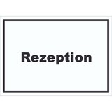 thumbnail of Rezeption Schild mit Text Anmeldung Eingang waagerecht A5 Rückseite selbstklebend