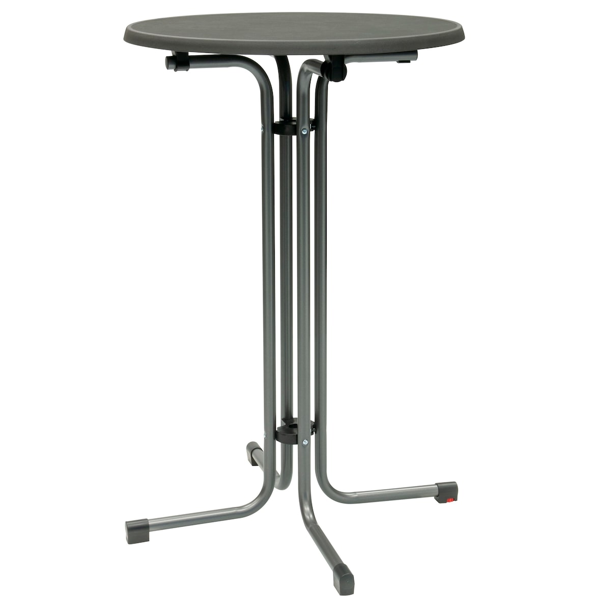 METRO PROFESSIONAL Stehtisch klappbar Mistrano, Stahl, Ø 70 x 110 cm, rund, grau