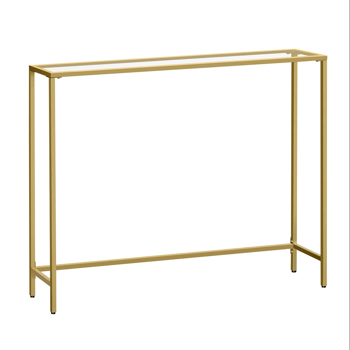 Helloshop26 - Mesa de console mesa de entrada mesa lateral 20 x 100 x 80 cm tampo de vidro temperado fácil montagem pés ajustáveis 12_0007525