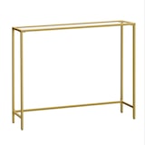 thumbnail of Helloshop26 - Mesa de console mesa de entrada mesa lateral 20 x 100 x 80 cm tampo de vidro temperado fácil montagem pés ajustáveis 12_0007525