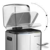 thumbnail of Helloshop26 - Cubo de basura de cocina de 2 cubos 2 x 20 litros cubos interiores dobles de plástico tapa abatible asa cierre suave 12_0003614