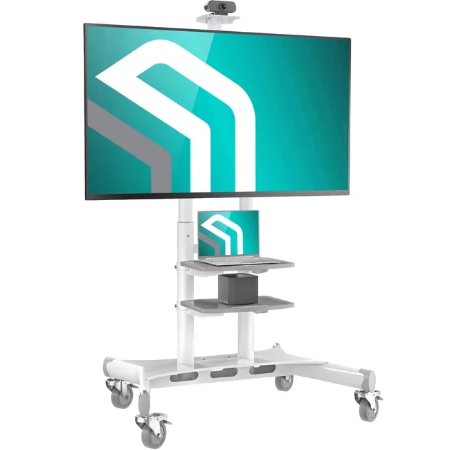 ONKRON Soporte TV con Ruedas y Altura Regulable, para Pantallas de 50 a 86", hasta 105 kg, VESA máximo 800x500 mm, TS1881-W Blanco